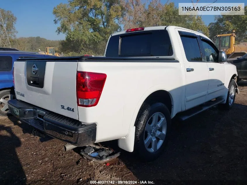 2011 Nissan Titan S/Sv/Sl/Pro-4X VIN: 1N6AA0EC7BN305163 Lot: 40371742