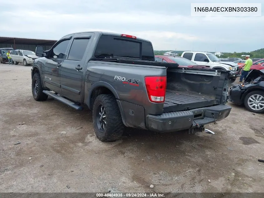 2011 Nissan Titan Pro-4X VIN: 1N6BA0ECXBN303380 Lot: 40404935