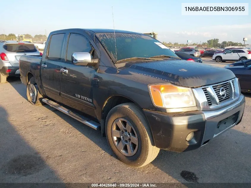 2011 Nissan Titan Sv VIN: 1N6BA0ED5BN306955 Lot: 40425840