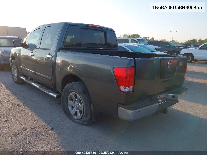 2011 Nissan Titan Sv VIN: 1N6BA0ED5BN306955 Lot: 40425840