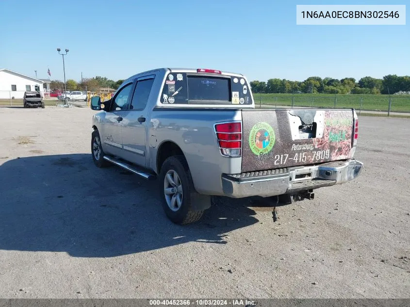 2011 Nissan Titan Sv VIN: 1N6AA0EC8BN302546 Lot: 40452366