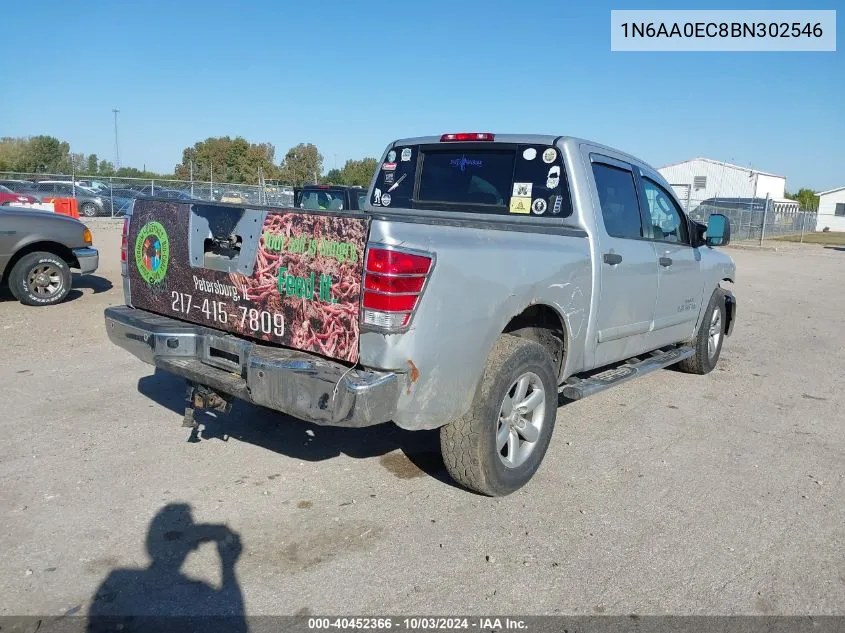 2011 Nissan Titan Sv VIN: 1N6AA0EC8BN302546 Lot: 40452366