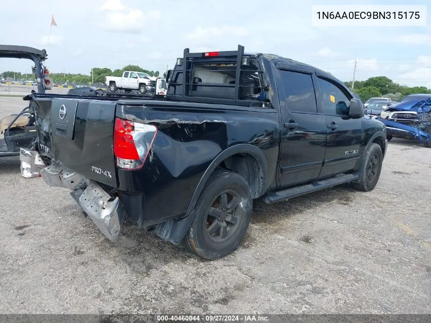 2011 Nissan Titan Pro-4X VIN: 1N6AA0EC9BN315175 Lot: 40460044