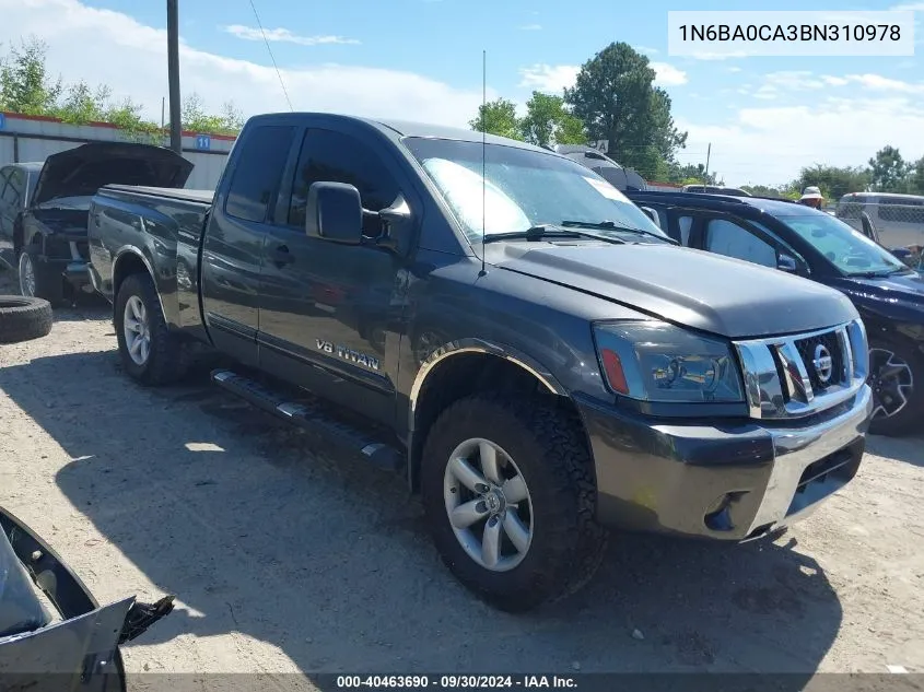 2011 Nissan Titan Sv VIN: 1N6BA0CA3BN310978 Lot: 40463690