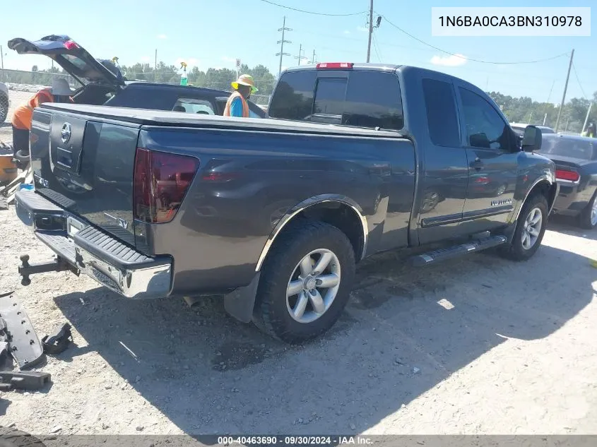 2011 Nissan Titan Sv VIN: 1N6BA0CA3BN310978 Lot: 40463690