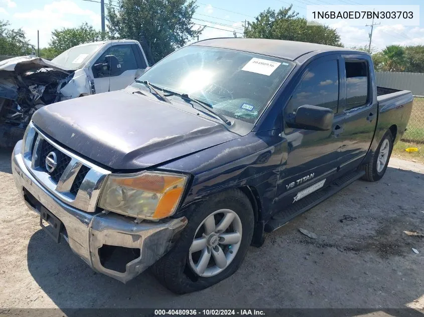 2011 Nissan Titan Sv VIN: 1N6BA0ED7BN303703 Lot: 40480936