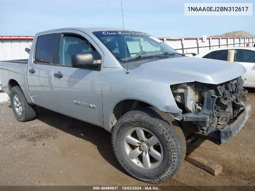 2011 Nissan Titan Sl VIN: 1N6AA0EJ2BN312617 Lot: 40494937