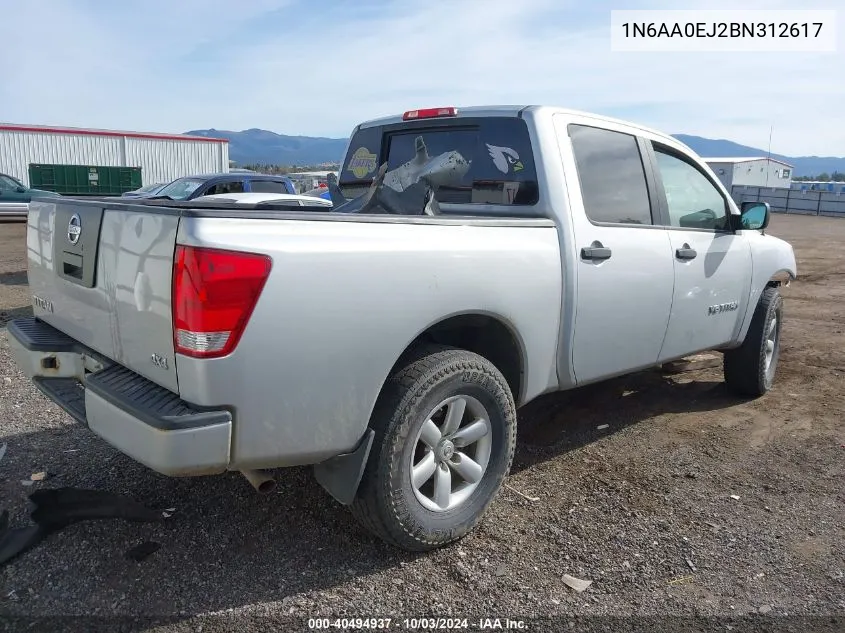 2011 Nissan Titan Sl VIN: 1N6AA0EJ2BN312617 Lot: 40494937