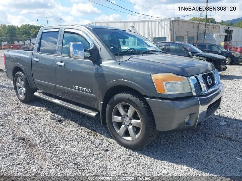 2011 Nissan Titan Sl VIN: 1N6BA0ED8BN308120 Lot: 40503969