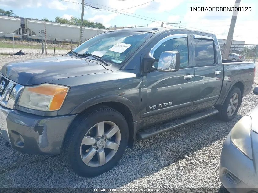 2011 Nissan Titan Sl VIN: 1N6BA0ED8BN308120 Lot: 40503969