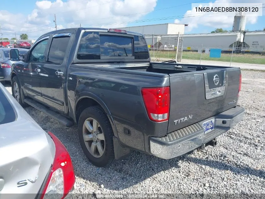 2011 Nissan Titan Sl VIN: 1N6BA0ED8BN308120 Lot: 40503969