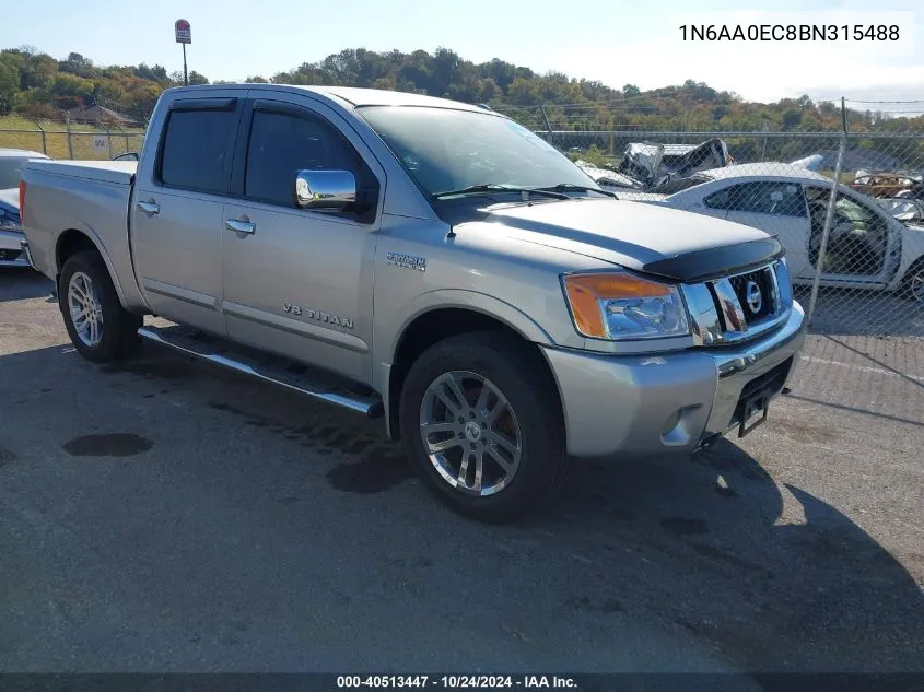 2011 Nissan Titan S/Sv/Sl/Pro-4X VIN: 1N6AA0EC8BN315488 Lot: 40513447