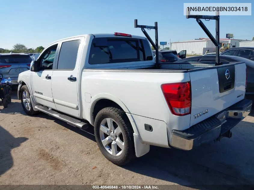 2011 Nissan Titan Sl VIN: 1N6BA0ED8BN303418 Lot: 40545848