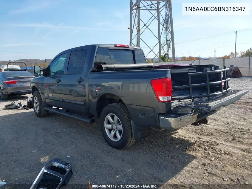 2011 Nissan Titan Sv VIN: 1N6AA0EC6BN316347 Lot: 40674117