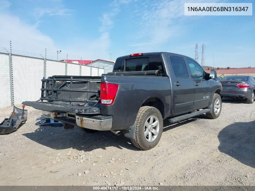 2011 Nissan Titan Sv VIN: 1N6AA0EC6BN316347 Lot: 40674117