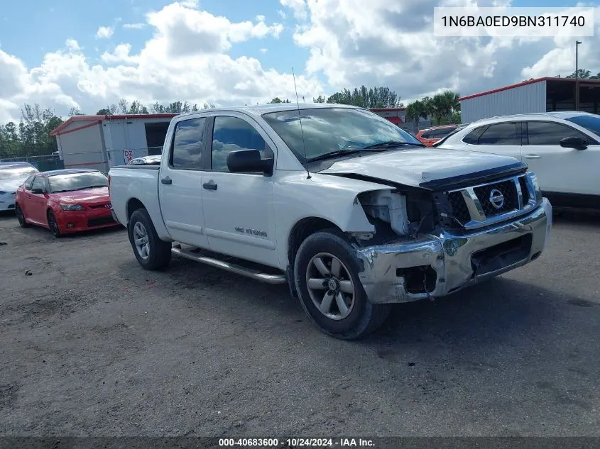 2011 Nissan Titan Sv VIN: 1N6BA0ED9BN311740 Lot: 40683600