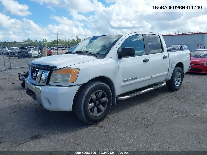 2011 Nissan Titan Sv VIN: 1N6BA0ED9BN311740 Lot: 40683600