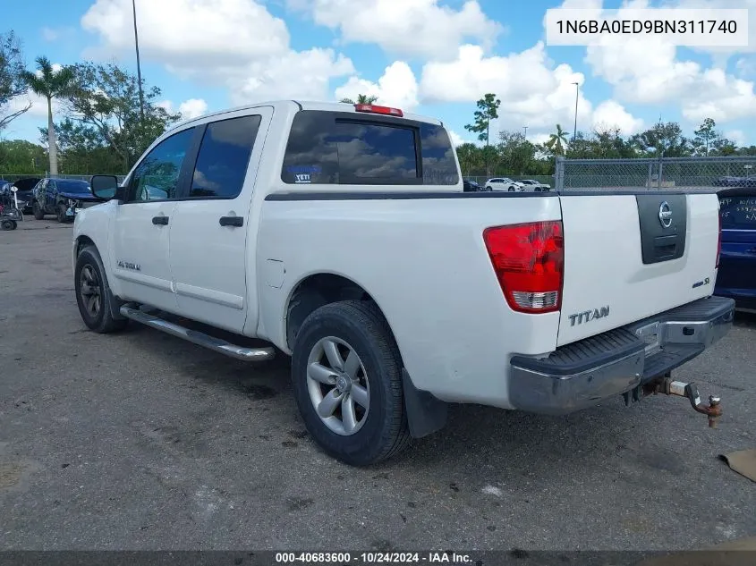 2011 Nissan Titan Sv VIN: 1N6BA0ED9BN311740 Lot: 40683600