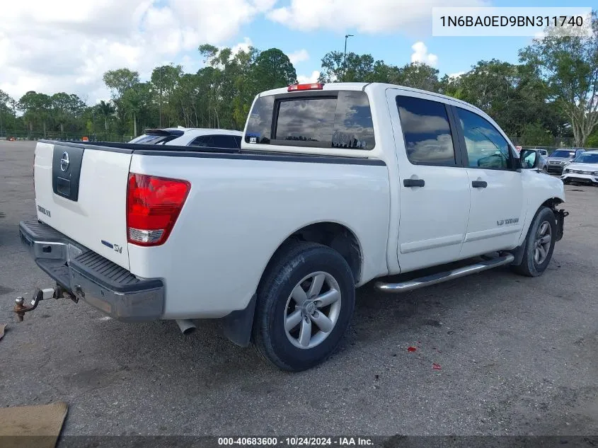 2011 Nissan Titan Sv VIN: 1N6BA0ED9BN311740 Lot: 40683600