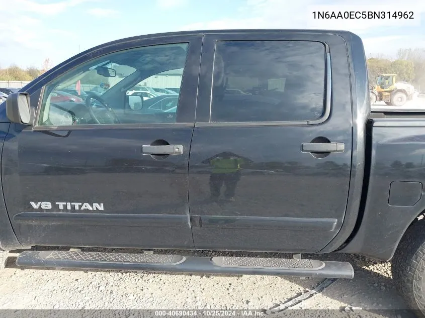 2011 Nissan Titan Sv VIN: 1N6AA0EC5BN314962 Lot: 40690434