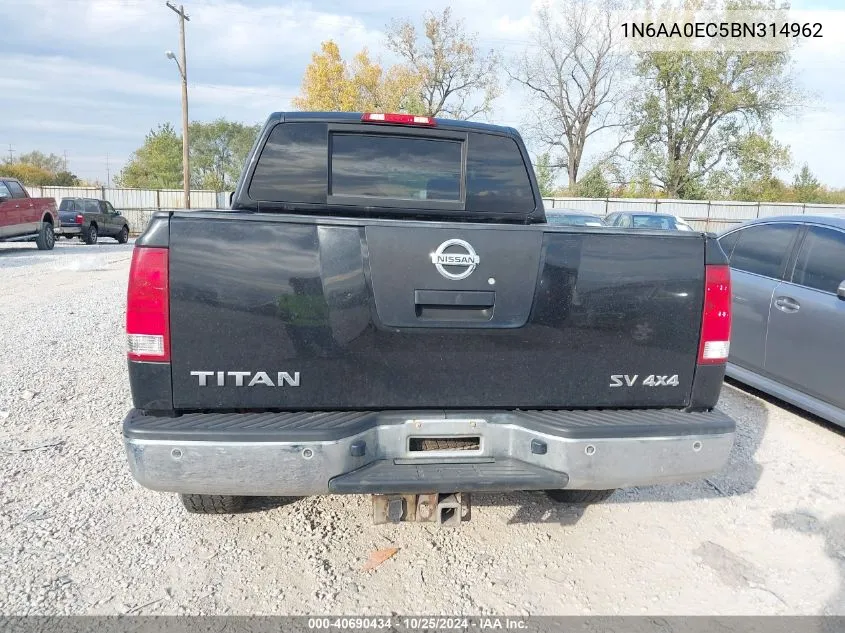 2011 Nissan Titan Sv VIN: 1N6AA0EC5BN314962 Lot: 40690434