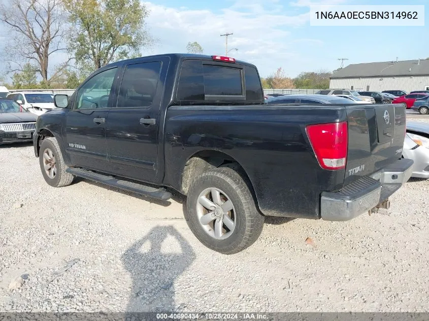 2011 Nissan Titan Sv VIN: 1N6AA0EC5BN314962 Lot: 40690434