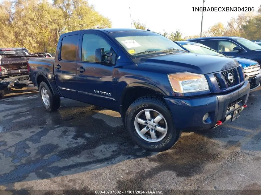 2011 Nissan Titan Pro-4X VIN: 1N6BA0ECXBN304206 Lot: 40737502