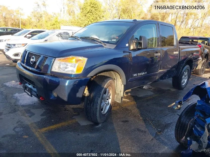 2011 Nissan Titan Pro-4X VIN: 1N6BA0ECXBN304206 Lot: 40737502