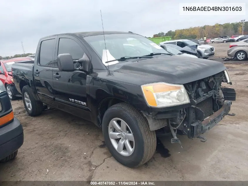 2011 Nissan Titan Sv VIN: 1N6BA0ED4BN301603 Lot: 40747052