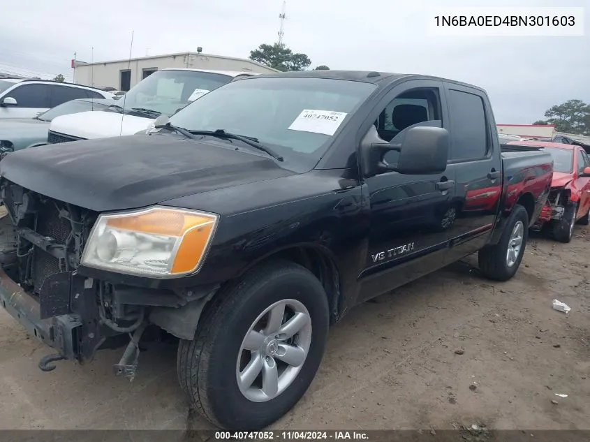 2011 Nissan Titan Sv VIN: 1N6BA0ED4BN301603 Lot: 40747052