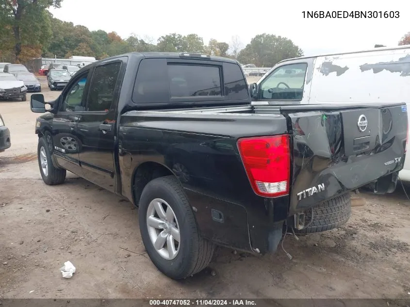 2011 Nissan Titan Sv VIN: 1N6BA0ED4BN301603 Lot: 40747052