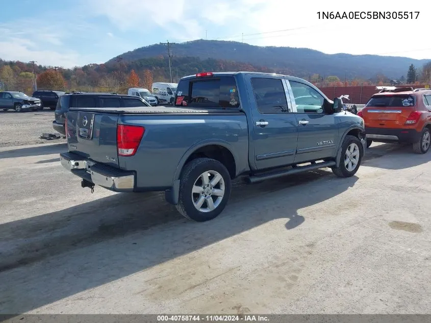 2011 Nissan Titan Sl VIN: 1N6AA0EC5BN305517 Lot: 40758744