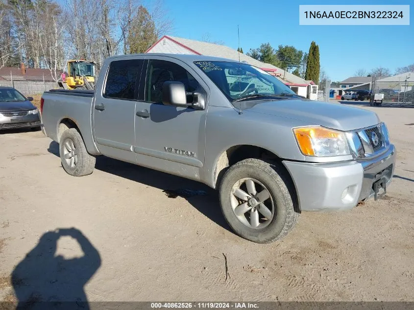 2011 Nissan Titan Sv VIN: 1N6AA0EC2BN322324 Lot: 40862526