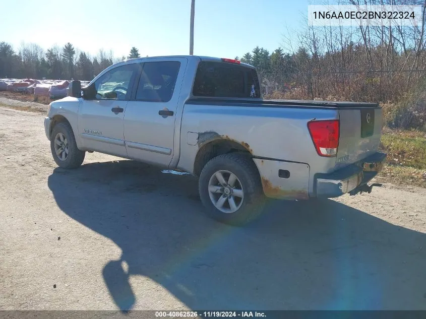 2011 Nissan Titan Sv VIN: 1N6AA0EC2BN322324 Lot: 40862526