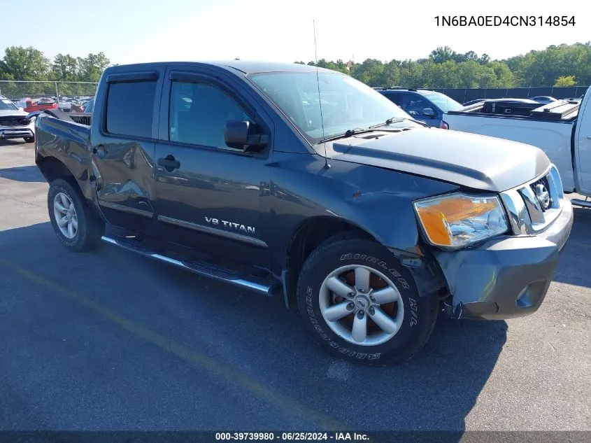 2012 Nissan Titan Sv VIN: 1N6BA0ED4CN314854 Lot: 39739980