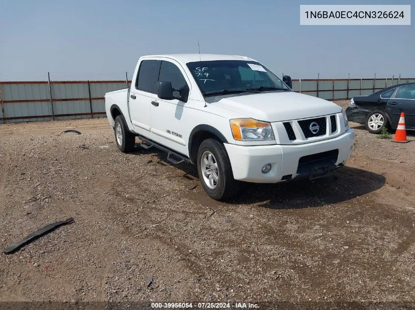 2012 Nissan Titan Pro-4X VIN: 1N6BA0EC4CN326624 Lot: 39956054