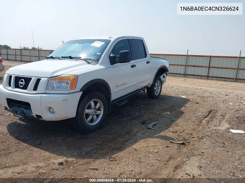 2012 Nissan Titan Pro-4X VIN: 1N6BA0EC4CN326624 Lot: 39956054