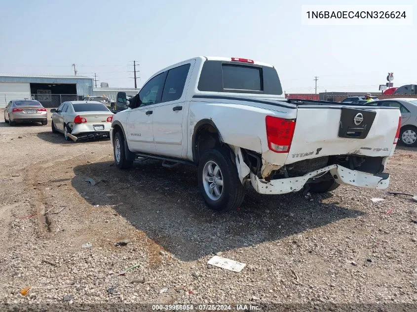 2012 Nissan Titan Pro-4X VIN: 1N6BA0EC4CN326624 Lot: 39956054