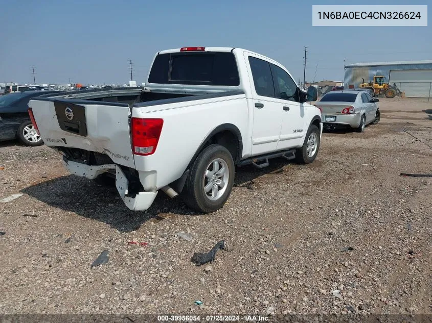 2012 Nissan Titan Pro-4X VIN: 1N6BA0EC4CN326624 Lot: 39956054