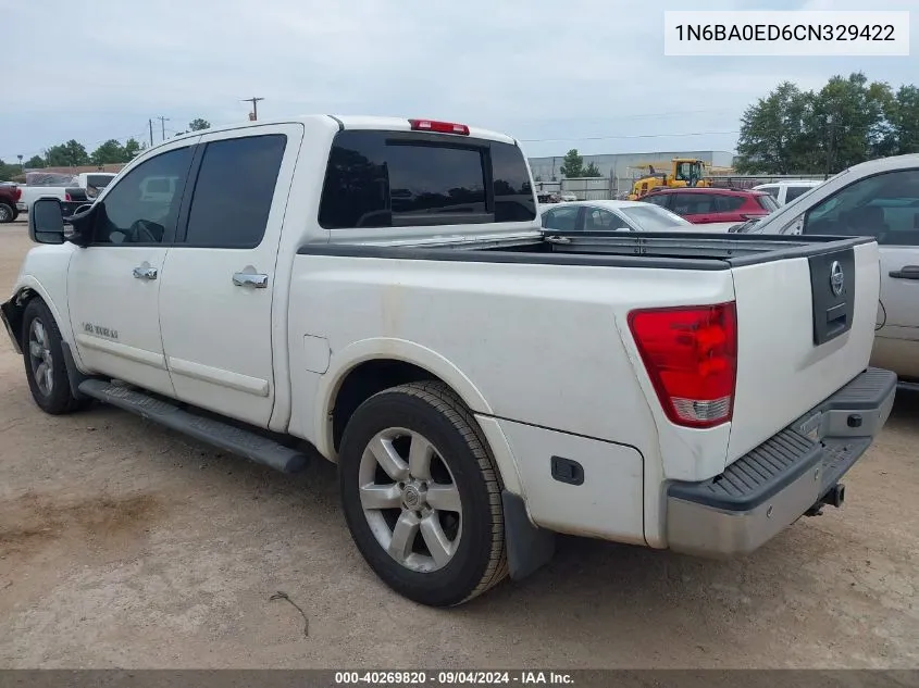 2012 Nissan Titan Sl VIN: 1N6BA0ED6CN329422 Lot: 40269820