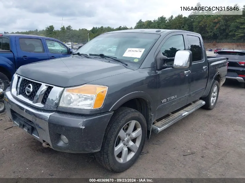 2012 Nissan Titan Pro-4X/S/Sl/Sv VIN: 1N6AA0EC6CN315846 Lot: 40369670