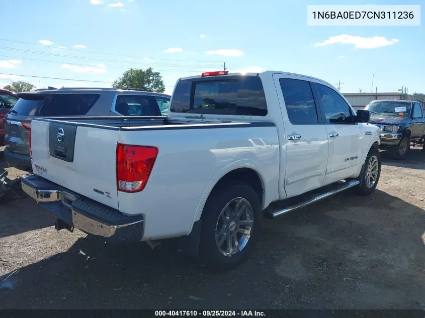 2012 Nissan Titan Sl VIN: 1N6BA0ED7CN311236 Lot: 40417610