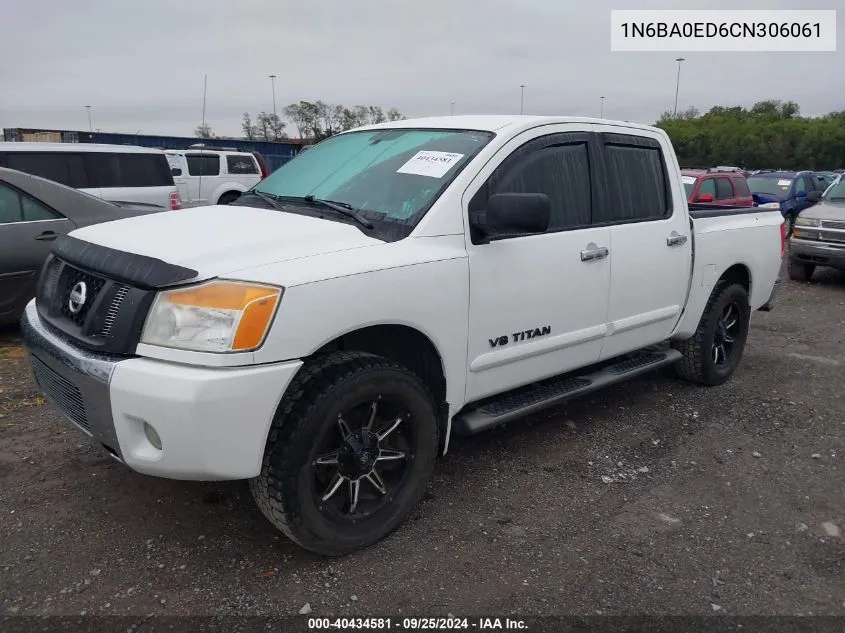 2012 Nissan Titan Sv VIN: 1N6BA0ED6CN306061 Lot: 40434581