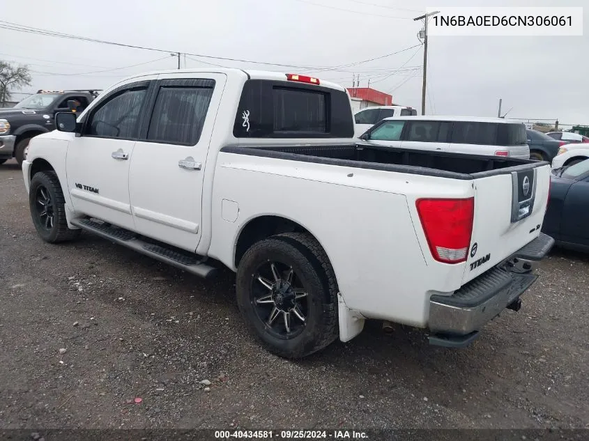 2012 Nissan Titan Sv VIN: 1N6BA0ED6CN306061 Lot: 40434581