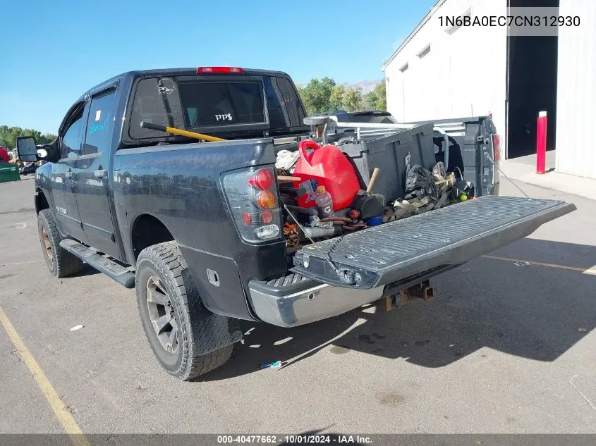 2012 Nissan Titan Sv VIN: 1N6BA0EC7CN312930 Lot: 40477662