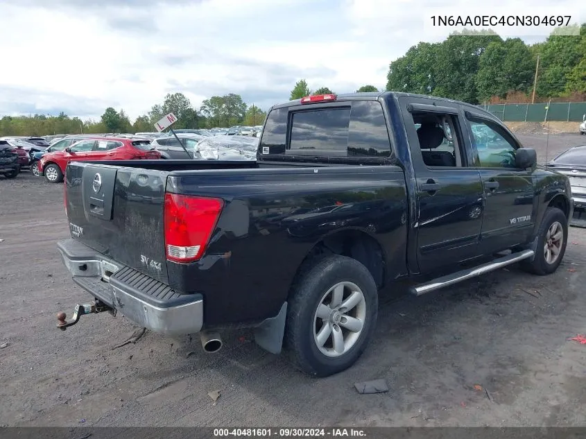 1N6AA0EC4CN304697 2012 Nissan Titan Sv