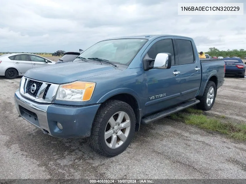 2012 Nissan Titan S/Sv/Sl/Pro-4X VIN: 1N6BA0EC1CN320229 Lot: 40539324