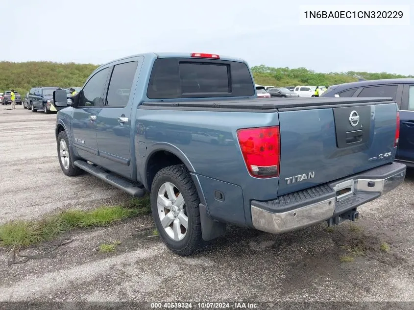 2012 Nissan Titan S/Sv/Sl/Pro-4X VIN: 1N6BA0EC1CN320229 Lot: 40539324