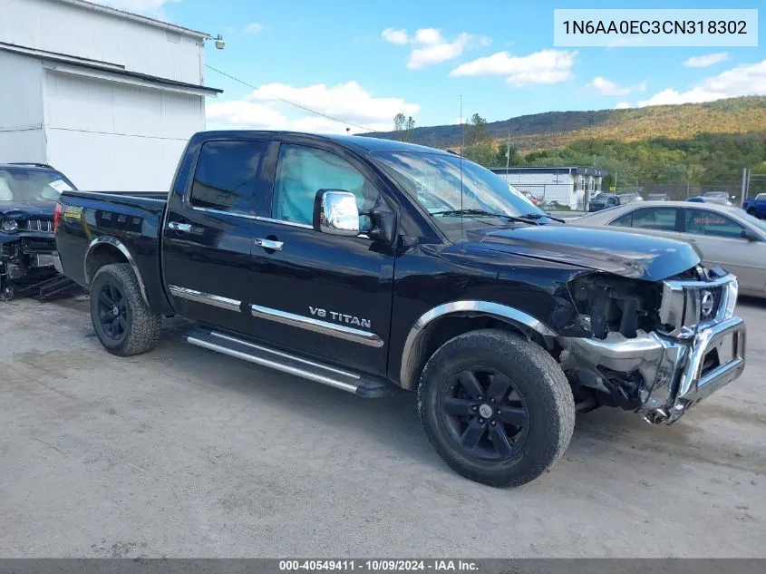 2012 Nissan Titan Sv VIN: 1N6AA0EC3CN318302 Lot: 40549411