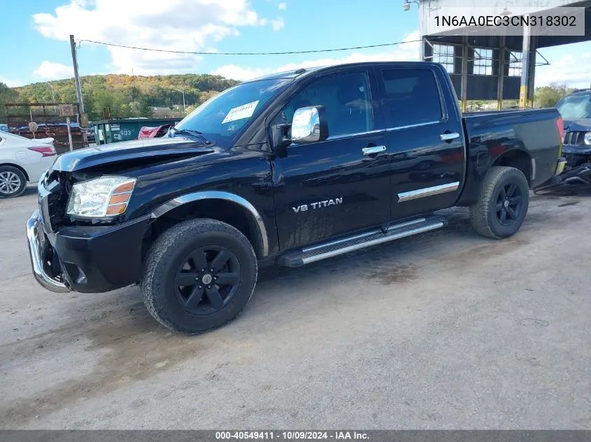 2012 Nissan Titan Sv VIN: 1N6AA0EC3CN318302 Lot: 40549411